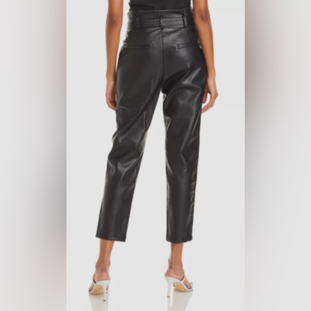 NWT- Lucy Paris Black Cropped Paperbag Pants - Picture 3 of 11